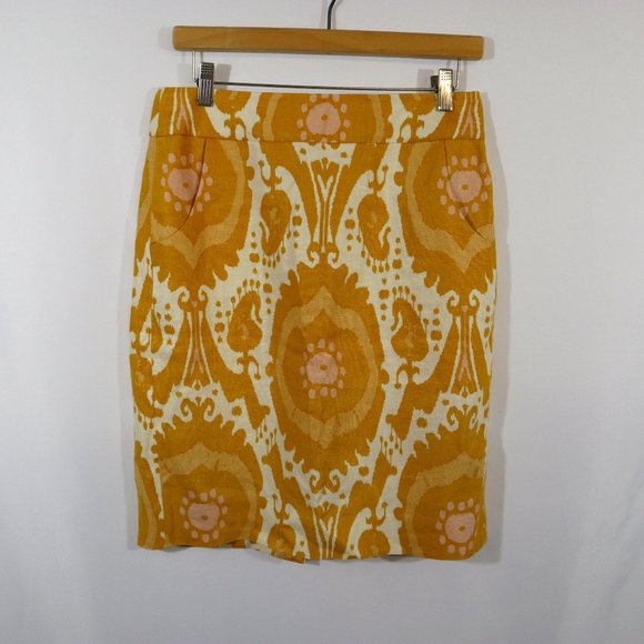 J Crew Linen Pencil Skirt Womens Size 4 - Picture 1 of 3